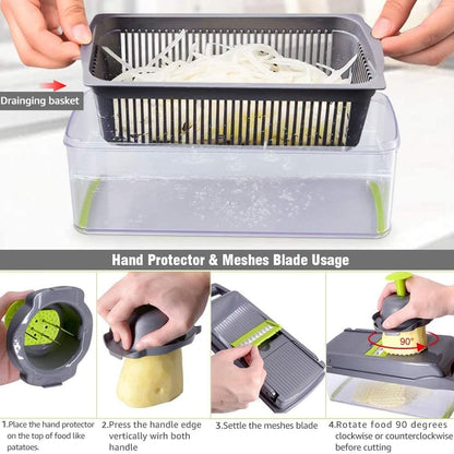 Multifunctional Vegetable Slicer – 16-Piece Set 🥗 (🔥50% Off)